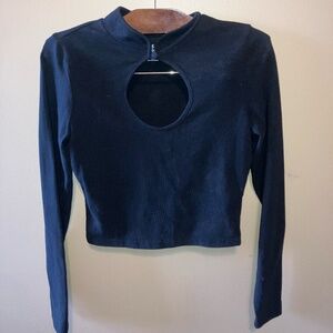 ME to WE Black Long Sleeve Crop Top